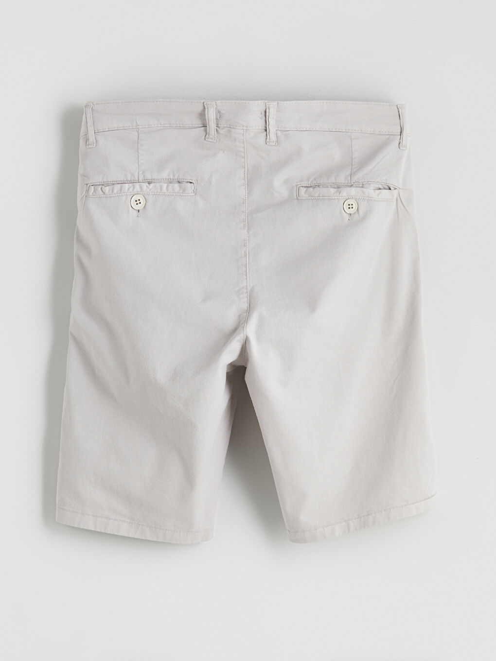 Bej Standart Kalıp Gabardin Erkek Şort-5