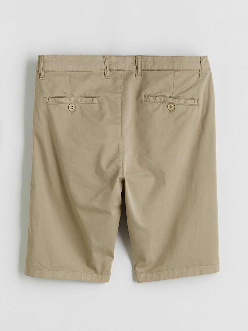 Bej Standart Kalıp Gabardin Erkek Şort-5