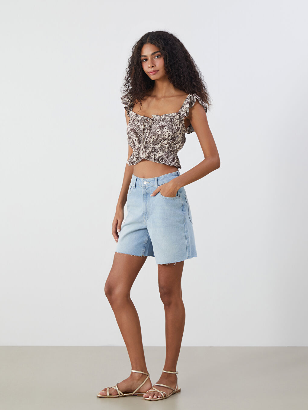 XSIDE Woman BROWN Crop Top -S5RG71Z8-LQY
