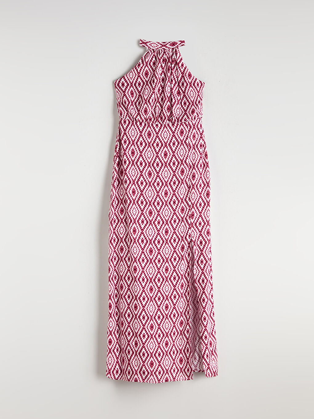 ჰალტერყელიანი პრინტიანი კაბა-4