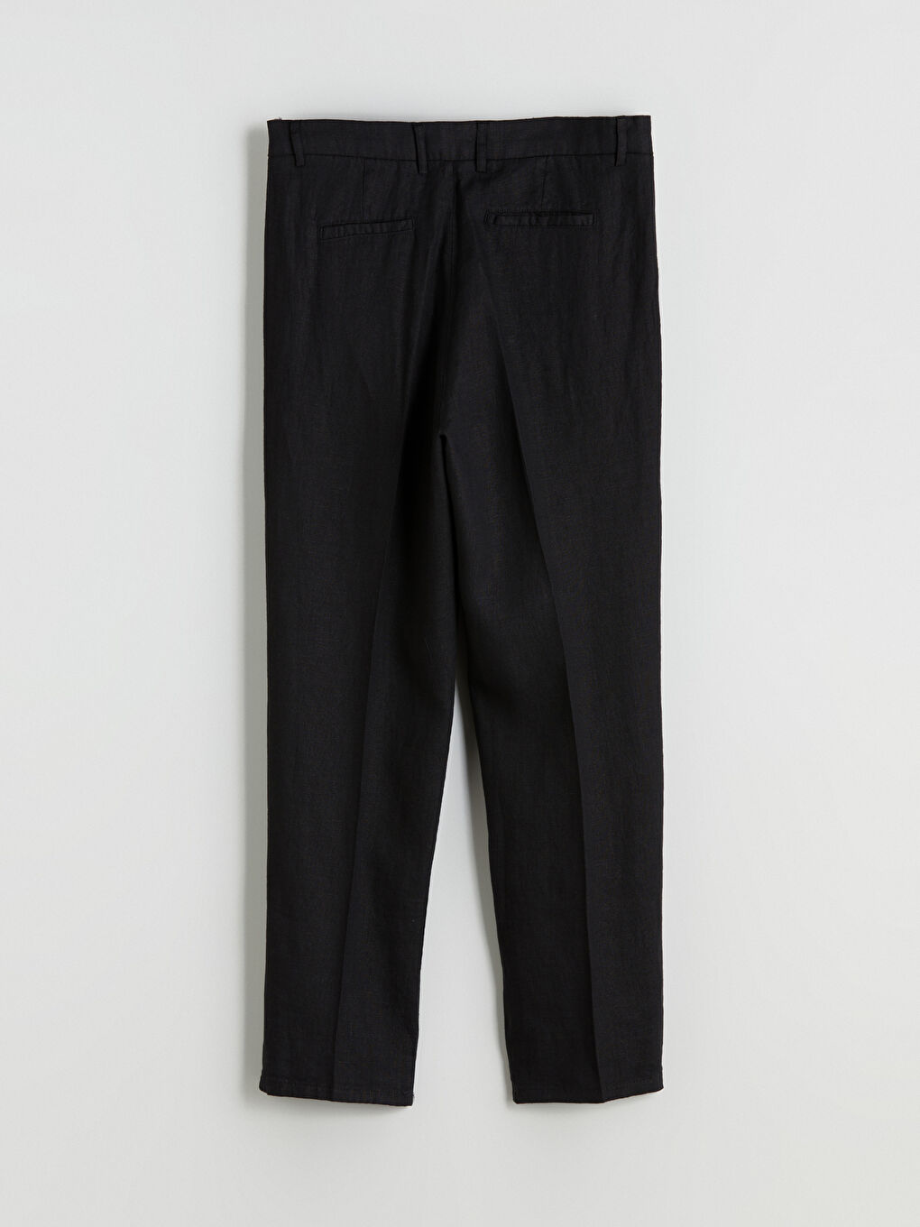 Siyah Standart Kalıp Poplin Erkek Pantolon-5