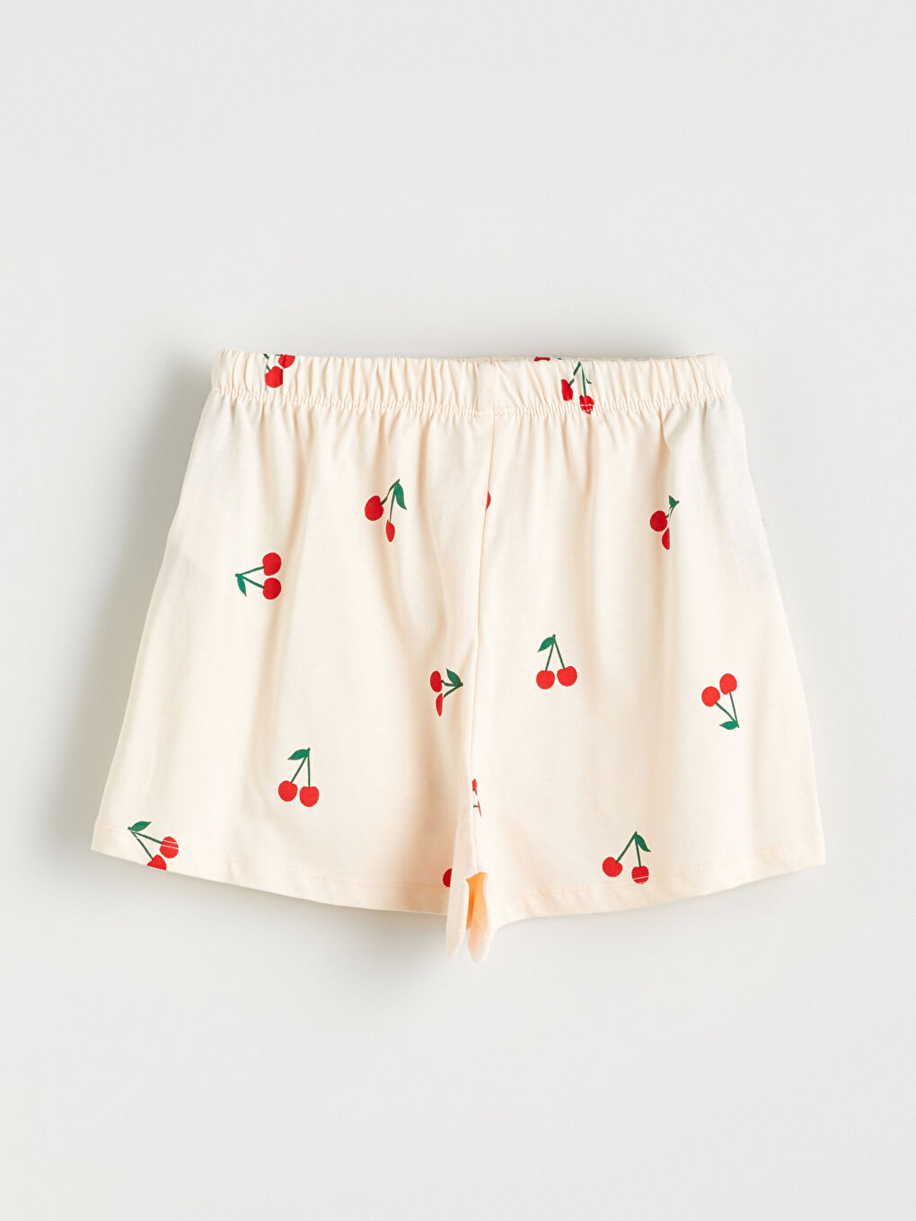 Ekru Bisiklet Yaka Kız Çocuk Pijama Üst-2