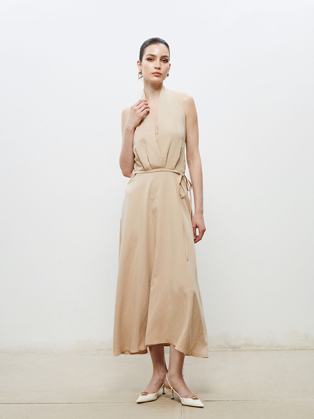 Woman BEIGE Dress -S5RH43Z8-HZZ