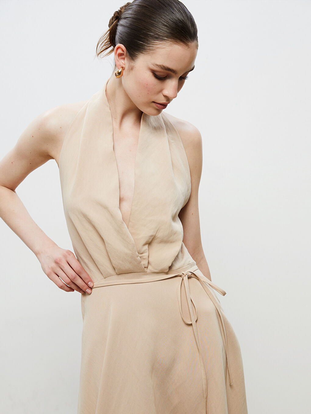 Woman BEIGE Dress -S5RH43Z8-HZZ