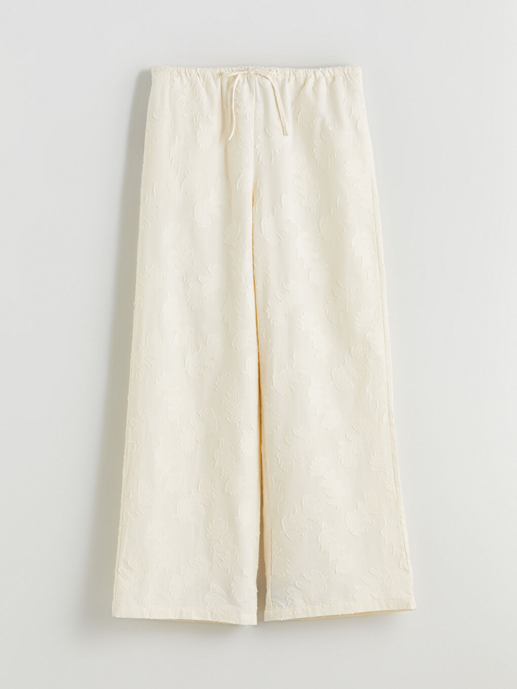 Elasticated Waist Self-Patterned Women's Trousers-4