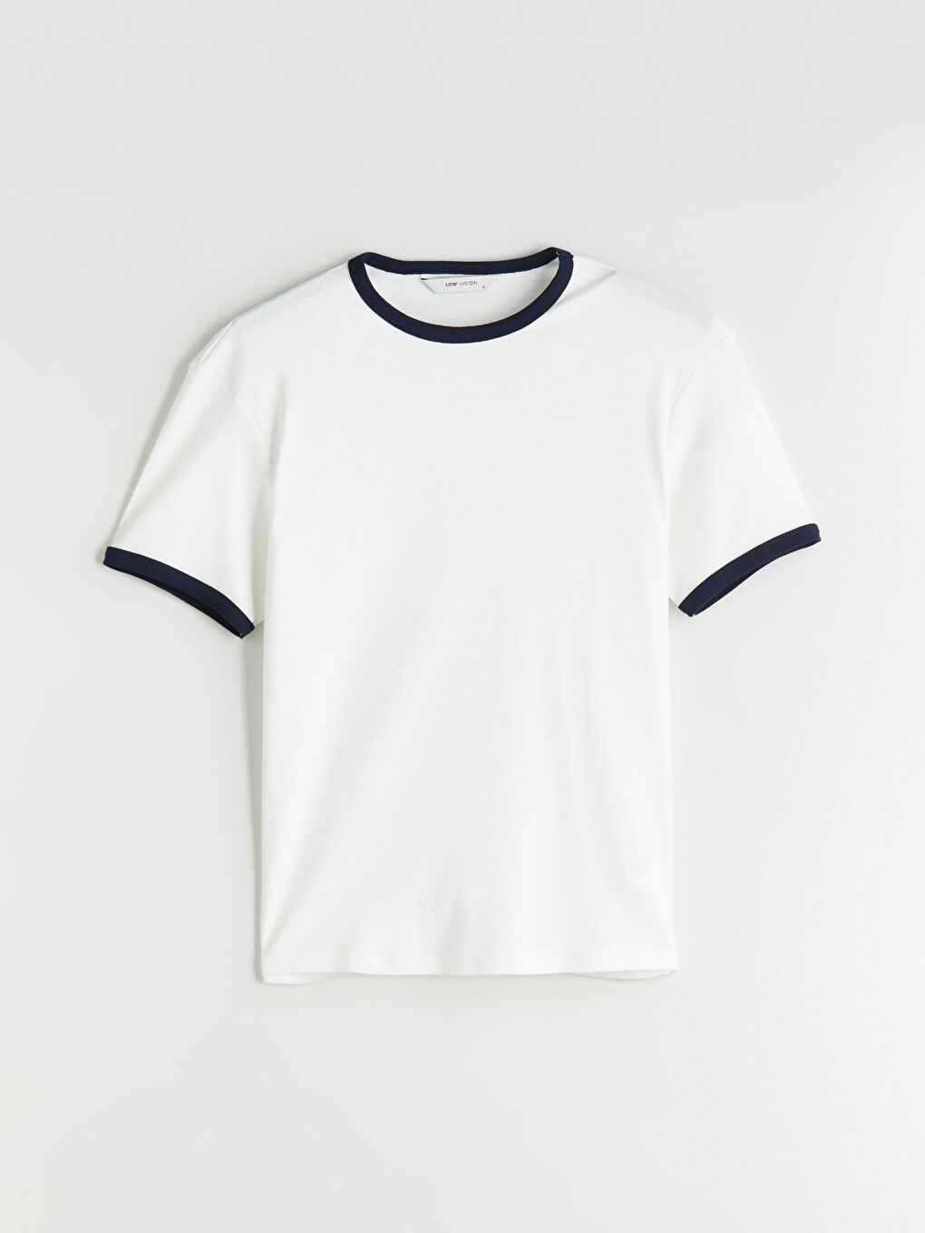 Ekru Bisiklet Yaka Penye Erkek Tişört-4