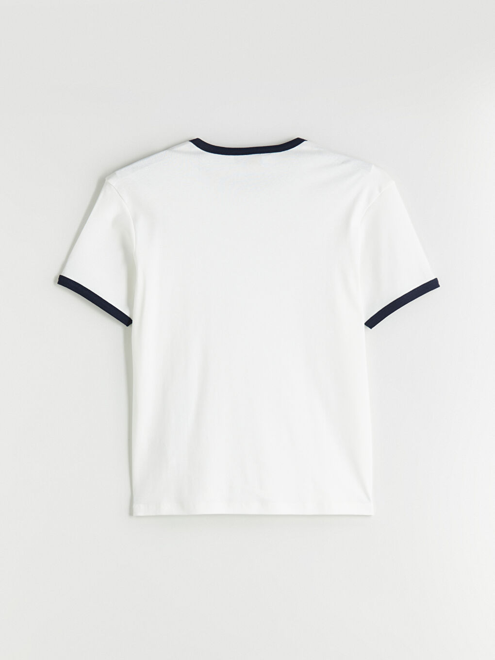 Ekru Bisiklet Yaka Penye Erkek Tişört-5