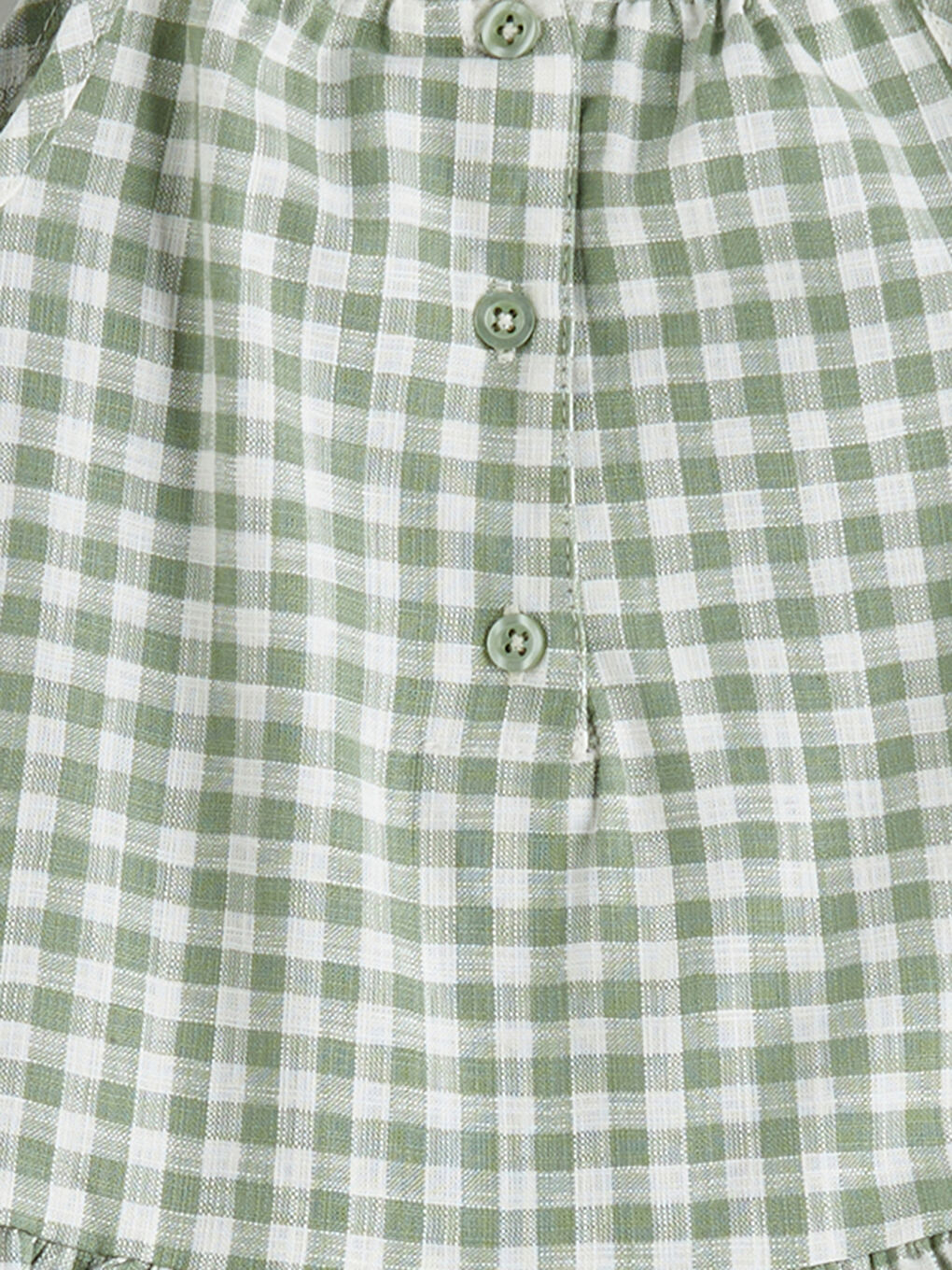 Crew Neck Plaid Pattern Baby Girls' Dress -S5RH59Z1-LME