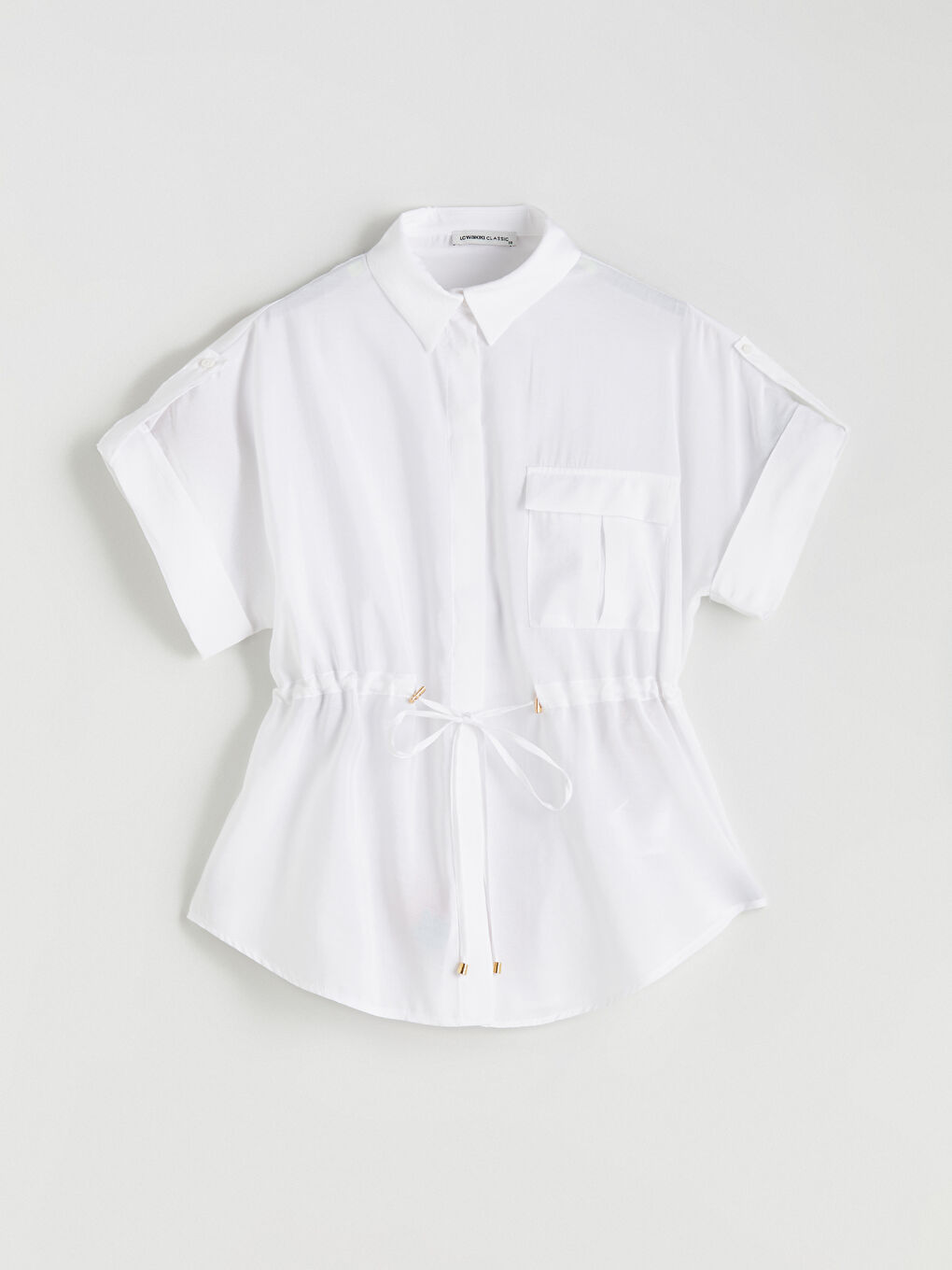 Beyaz Modal Karışımlı Oversize Kadın Gömlek-4