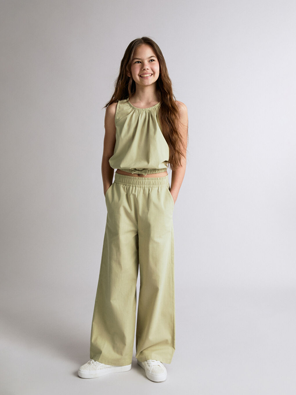Crew Neck Girls' Blouse -S5RH75Z4-19R