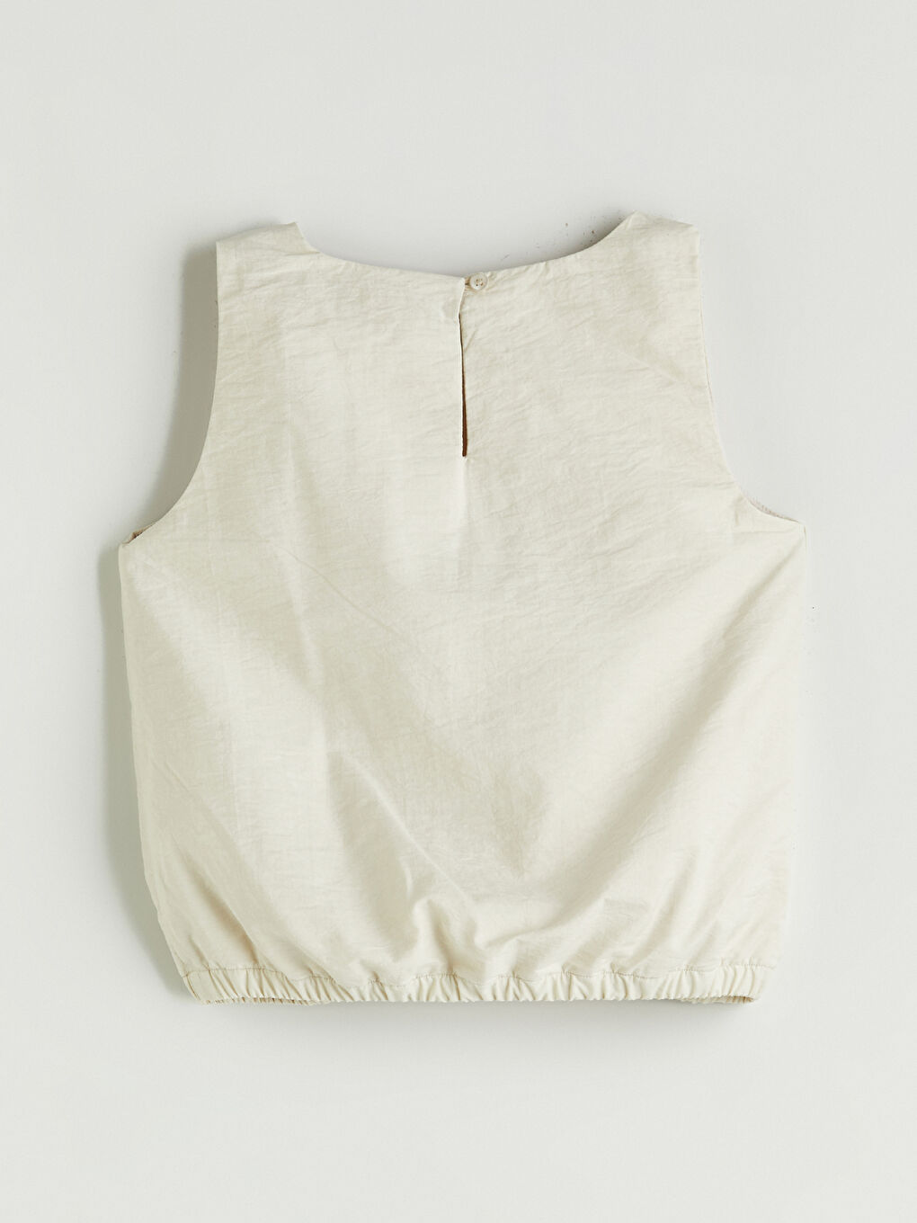 Ekru Bisiklet Yaka Kız Çocuk Bluz-2