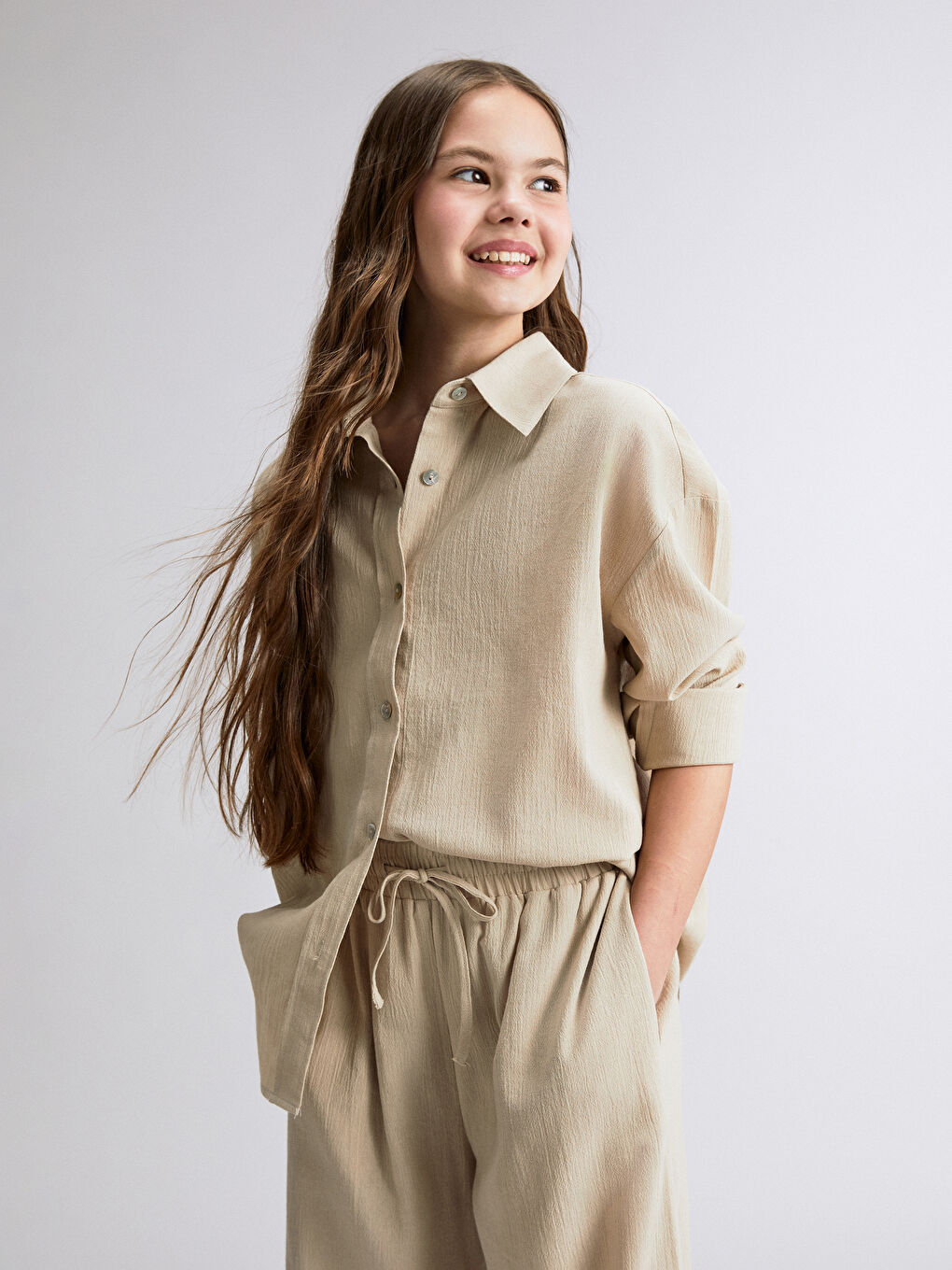 Long Sleeve Girls' Shirt -S5RH81Z4-8UX