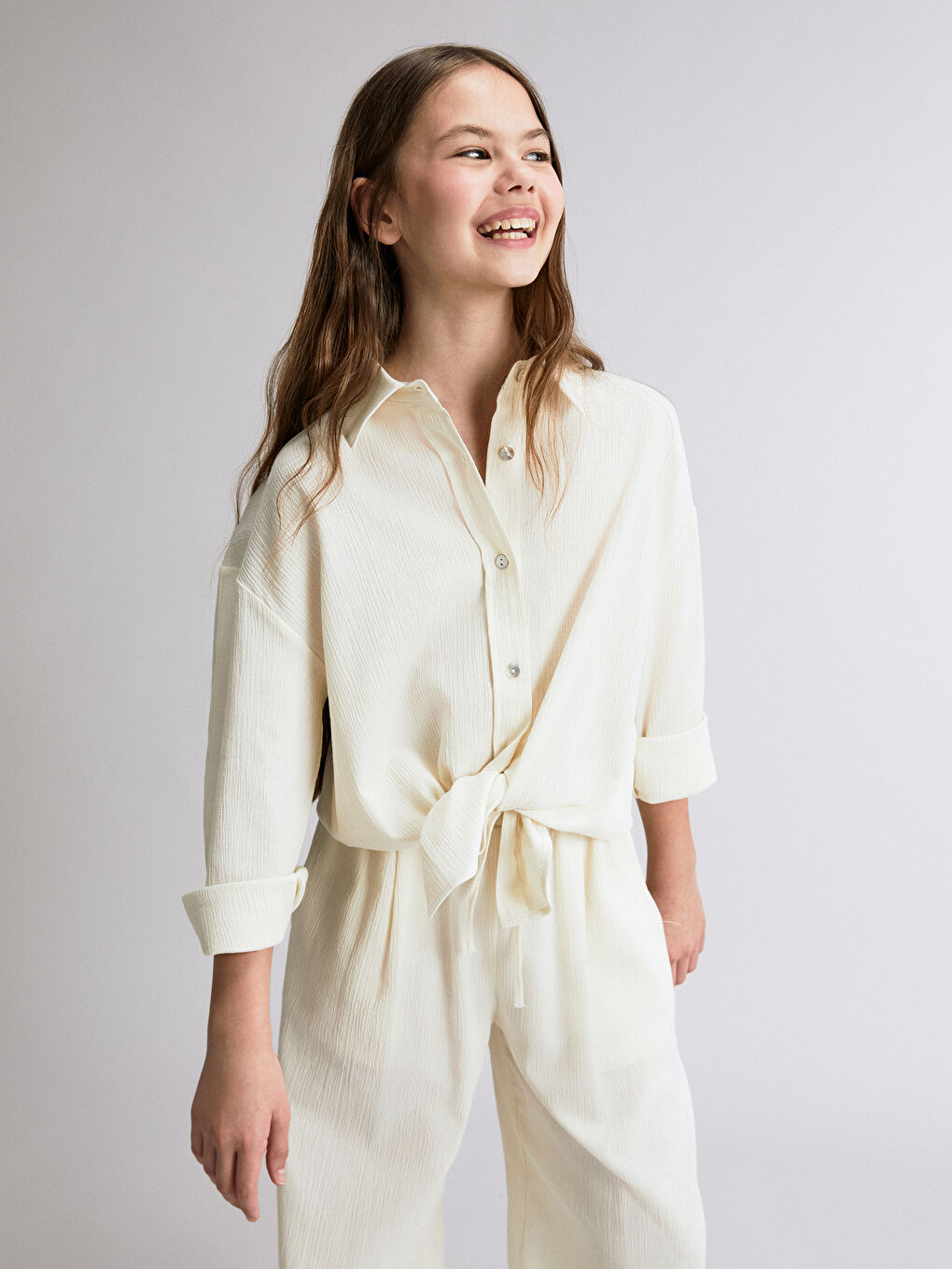 Long Sleeve Girls' Shirt -S5RH81Z4-14N