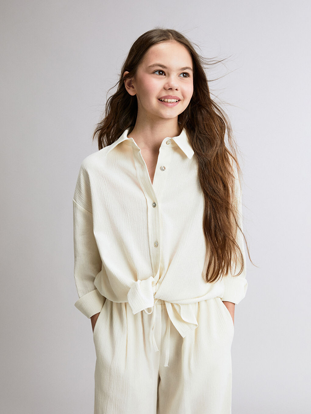 Long Sleeve Girls' Shirt -S5RH81Z4-14N