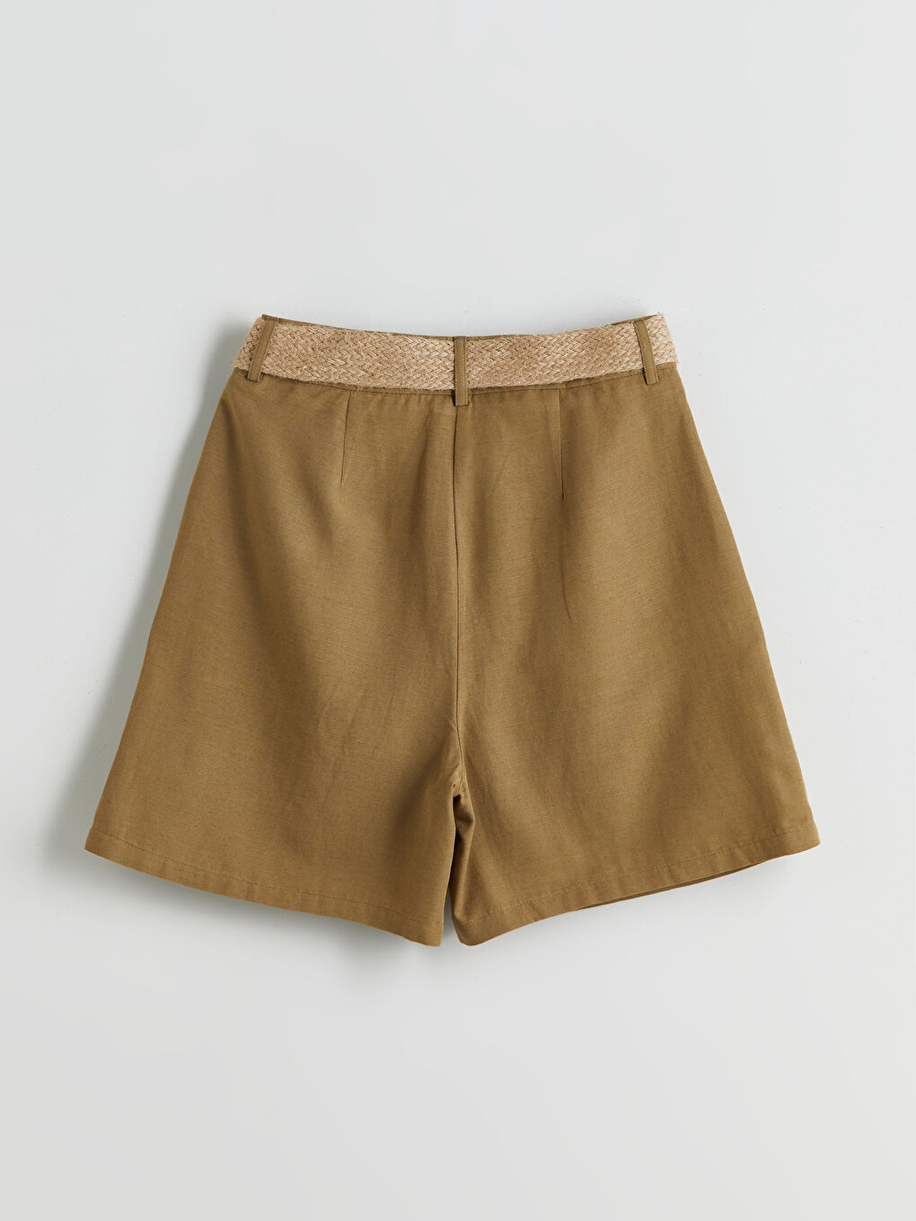 LCW Vision Waist Belted Linen Blend Women's Shorts -S5RH84Z8-Z3V