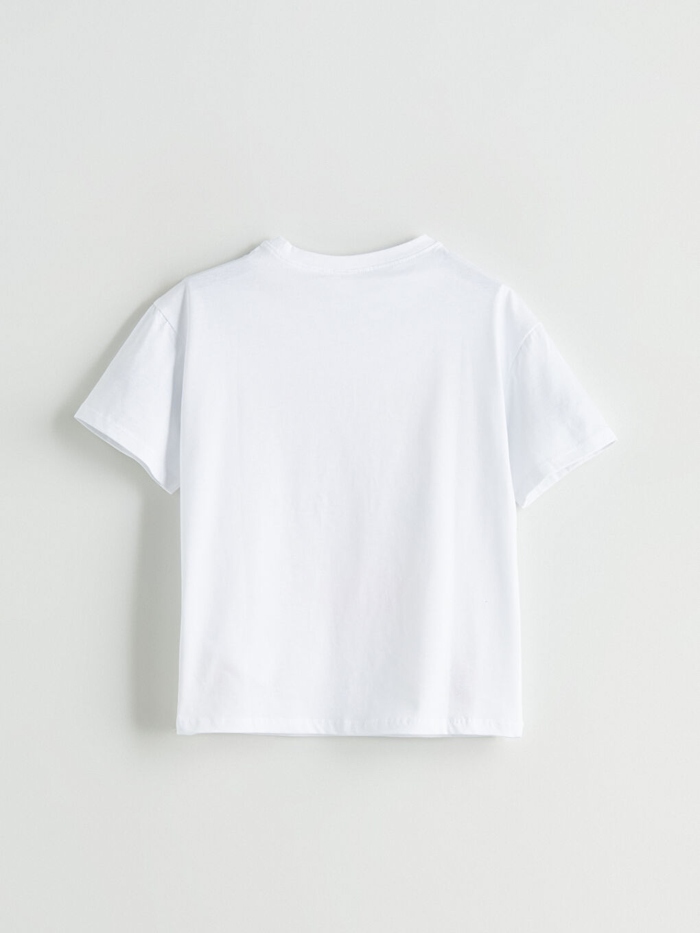 Beyaz Bisiklet Yaka Kız Çocuk Pijama Üst-2