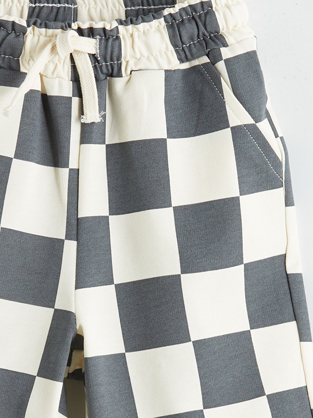 Gri Beli Lastikli Erkek Çocuk Şort-1