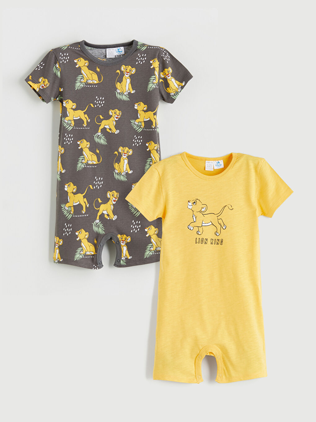 Antrasit Aslan Kral Baskılı Erkek Bebek Tulum 2'li