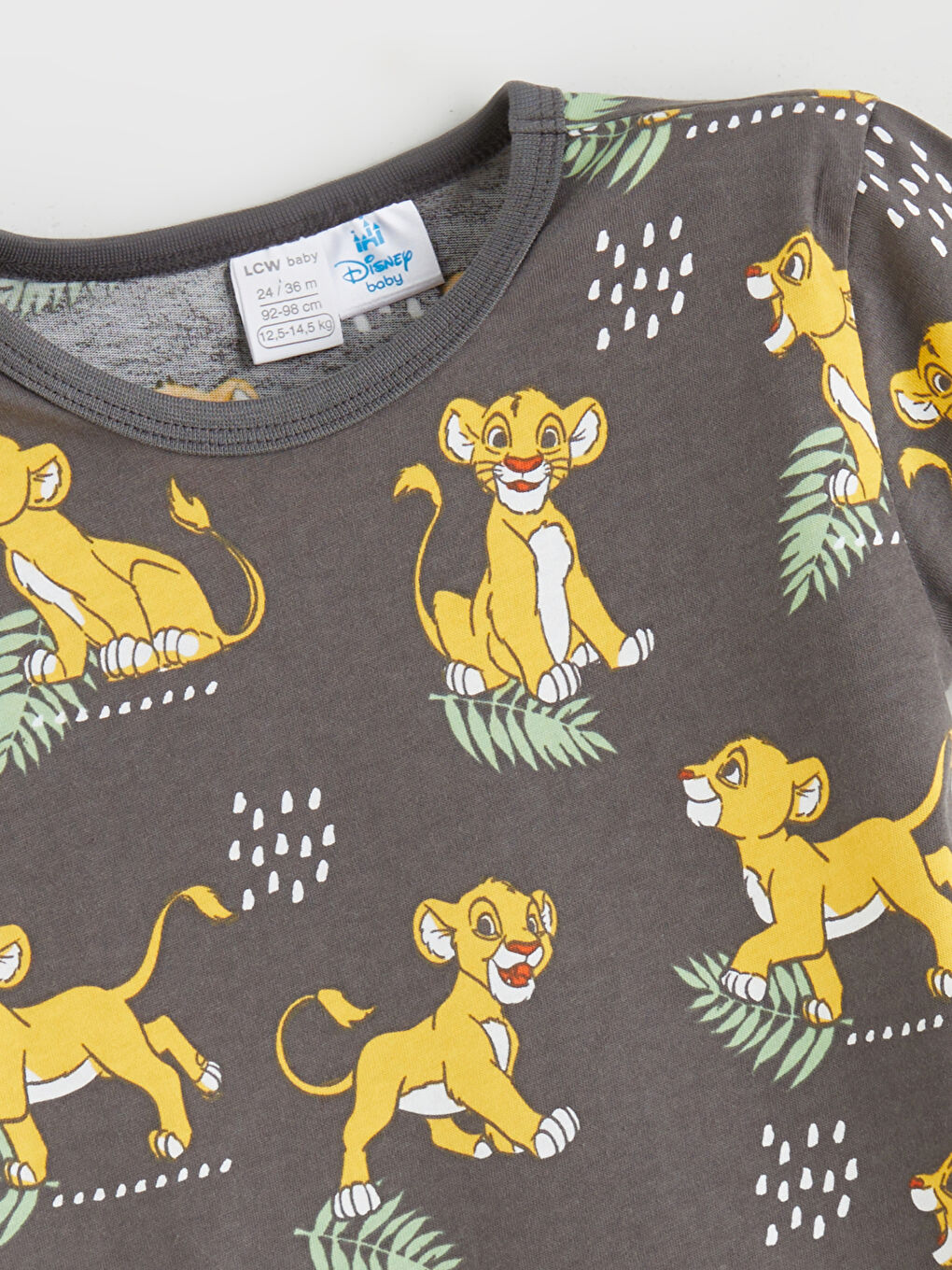 Antrasit Aslan Kral Baskılı Erkek Bebek Tulum 2'li-2