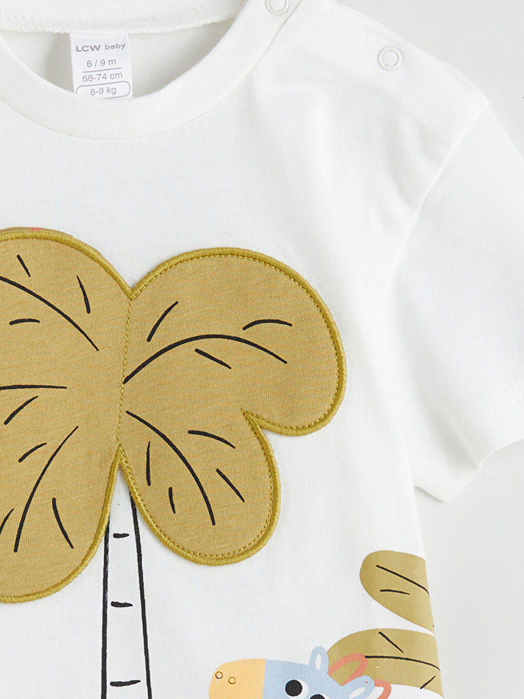Ekru Baskılı Erkek Bebek Tişört-1