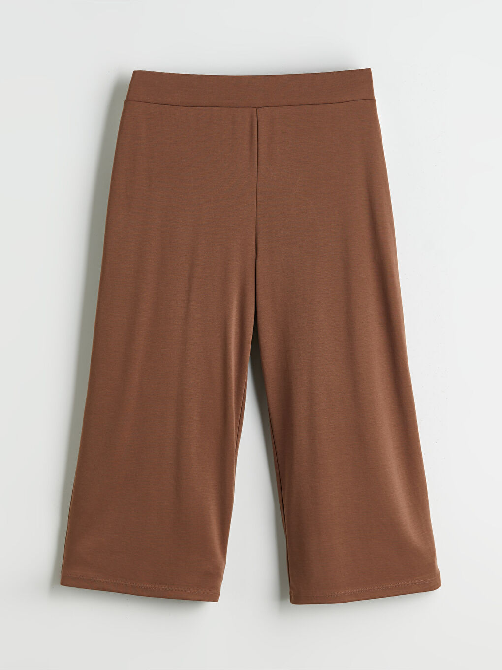 Kahverengi Beli Lastikli Modal Karışımlı Kadın Kapri-4