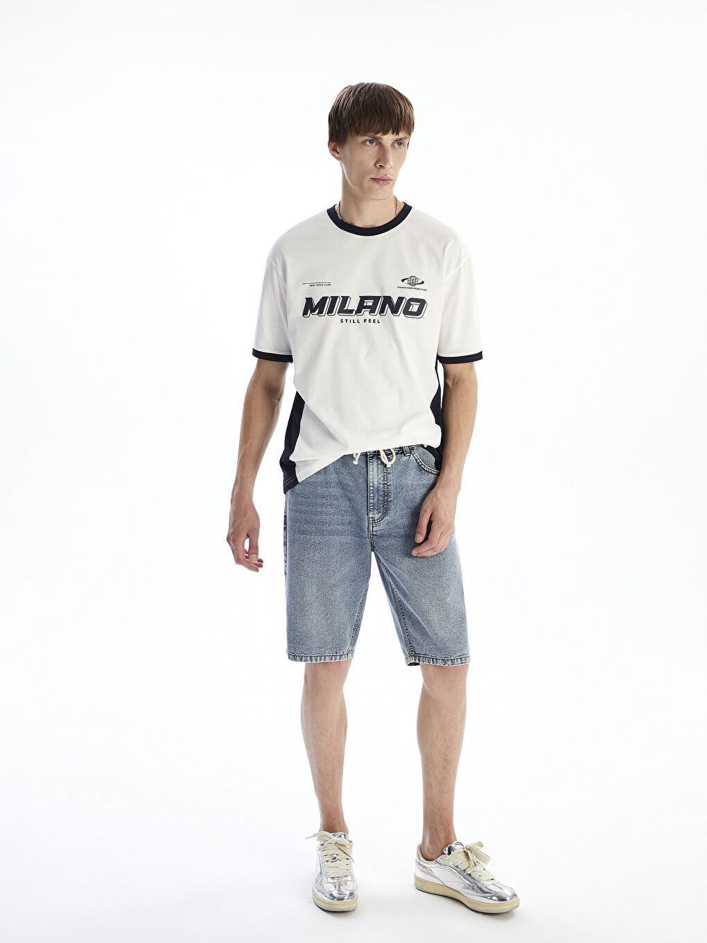 Crew Neck Milano Printed Jersey Men's T-Shirt -S5RI24Z8-R9J