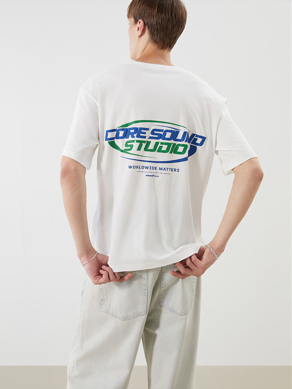 Crew Neck Short Sleeve Printed Combed Cotton Men's T-shirt