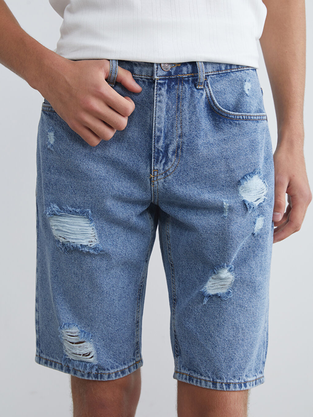 LCW Jeans Standard Fit Men's Denim Shorts -S5RI31Z8-H45