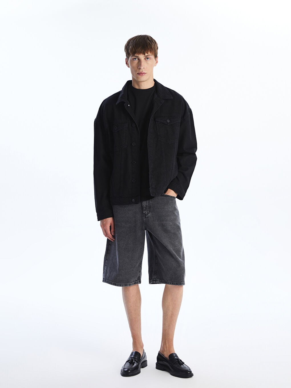 Relaxed Fit Men's Denim Shorts -S5RI34Z8-M0U