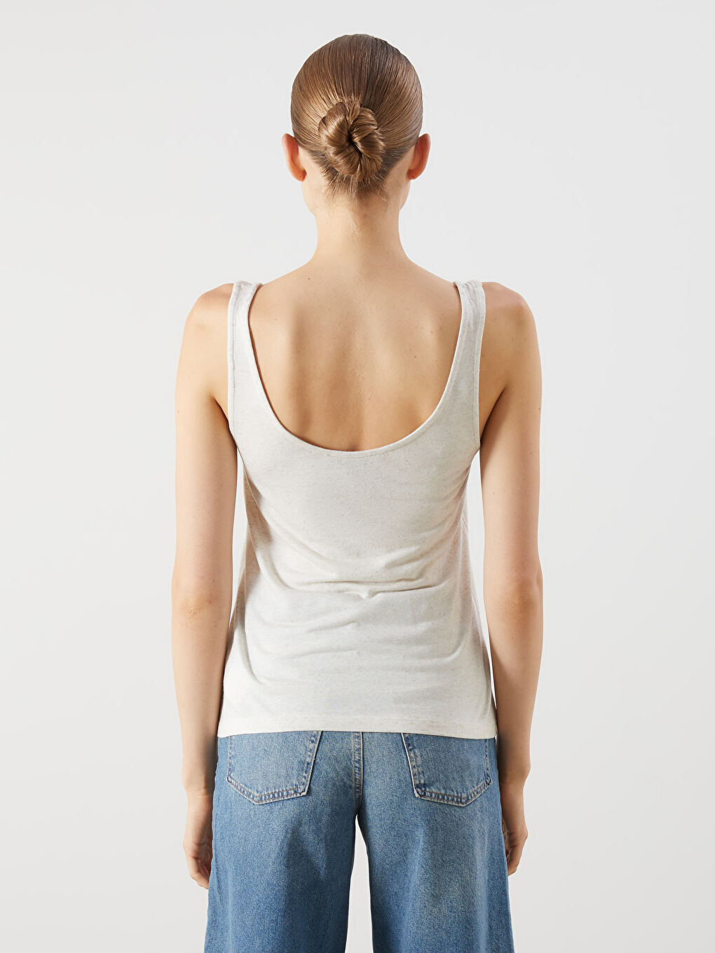 Woman ECRU Tank Top -S5RI39Z8-FDL