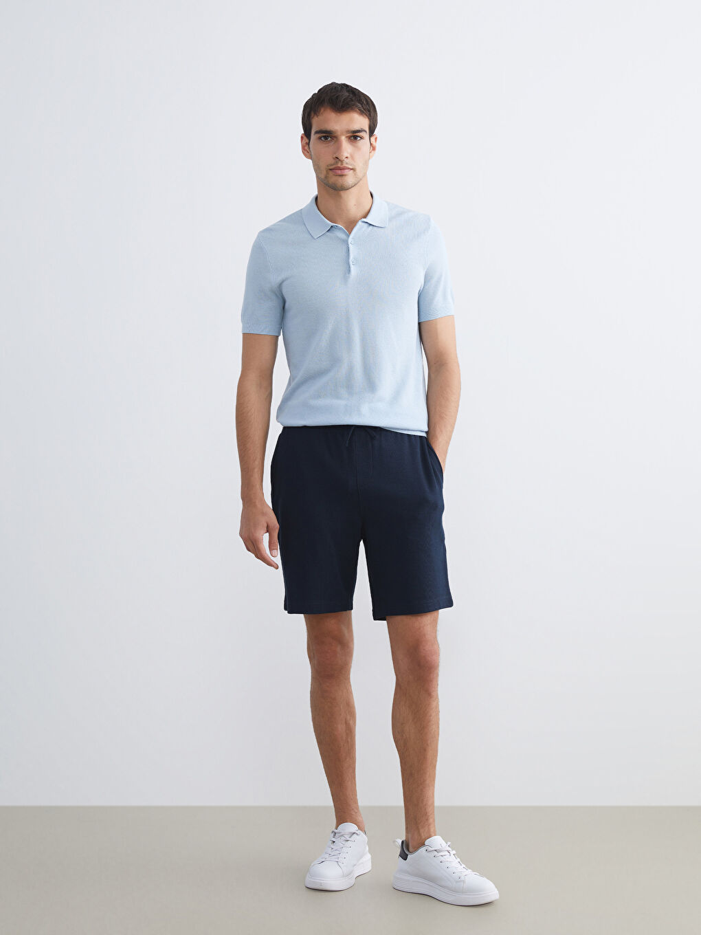 Lacivert Standart Kalıp Erkek Şort