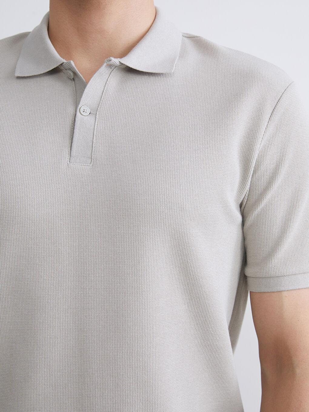 Gri Polo Yaka Erkek Tişört-2