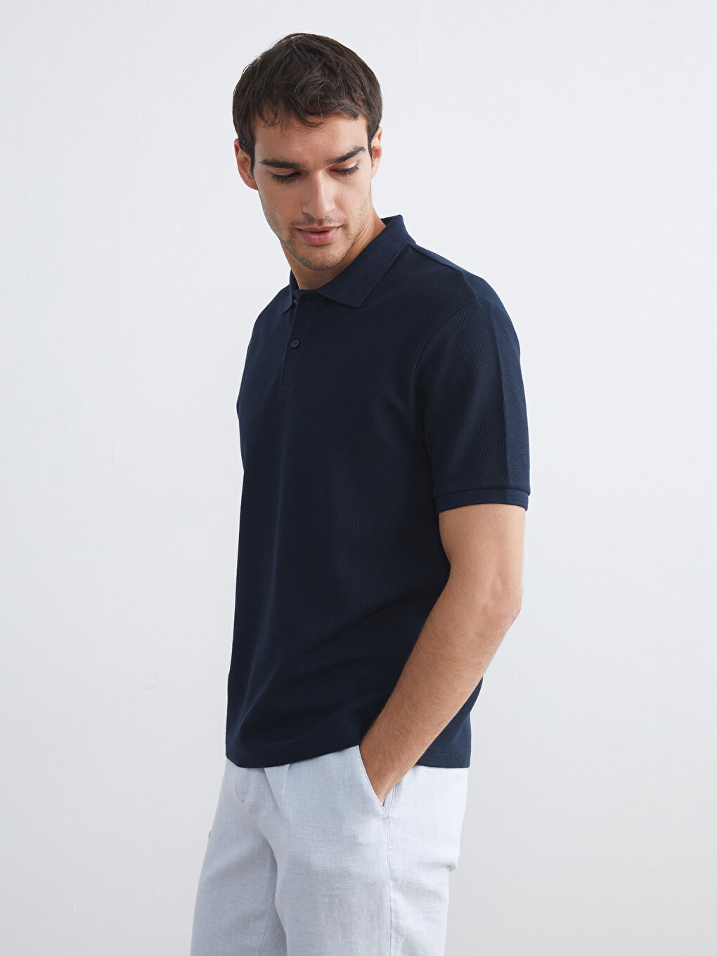 Lacivert Polo Yaka Erkek Tişört