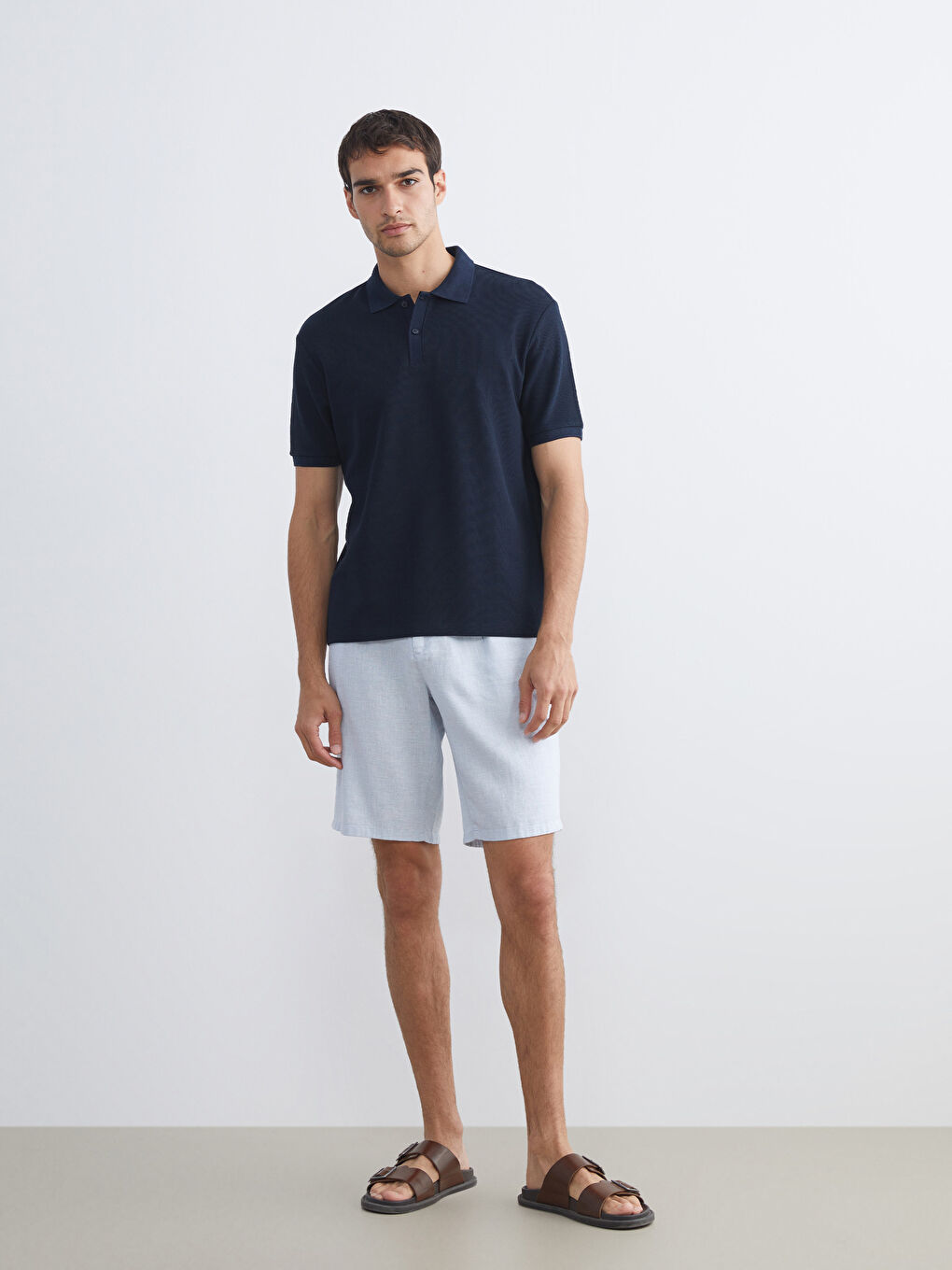 Lacivert Polo Yaka Erkek Tişört-1