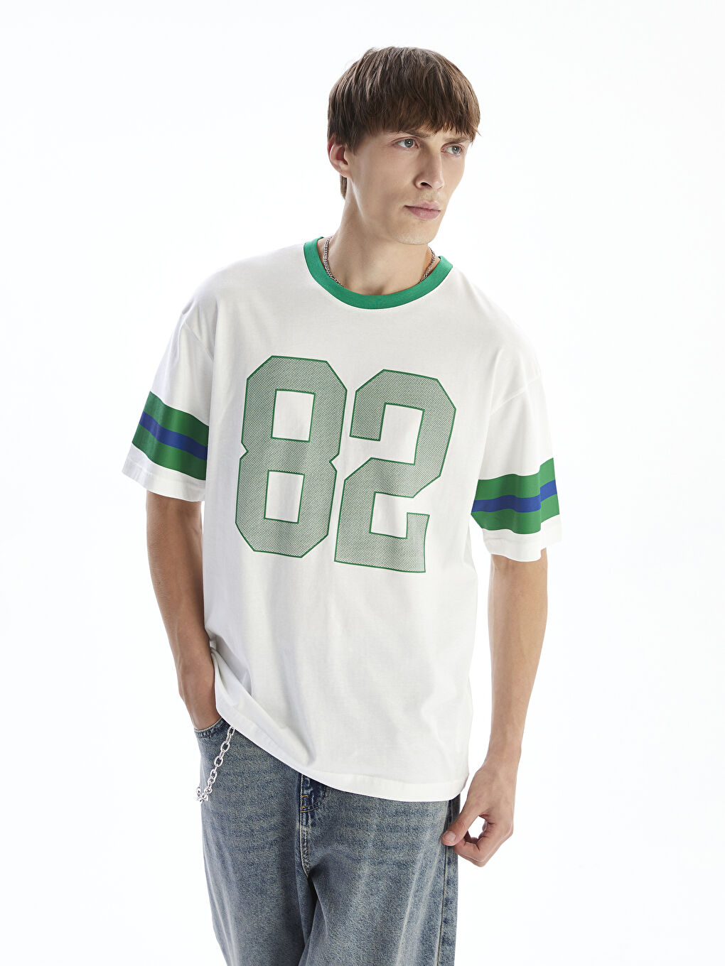 XSIDE Crew Neck Printed Jersey Men's T-Shirt -S5RI54Z8-R9J