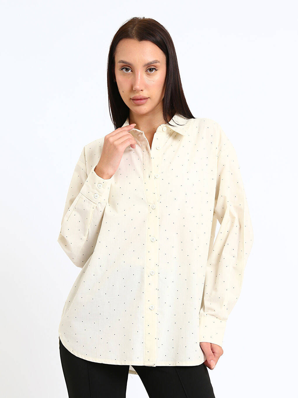 Polka Dot Oversize Women's Shirt