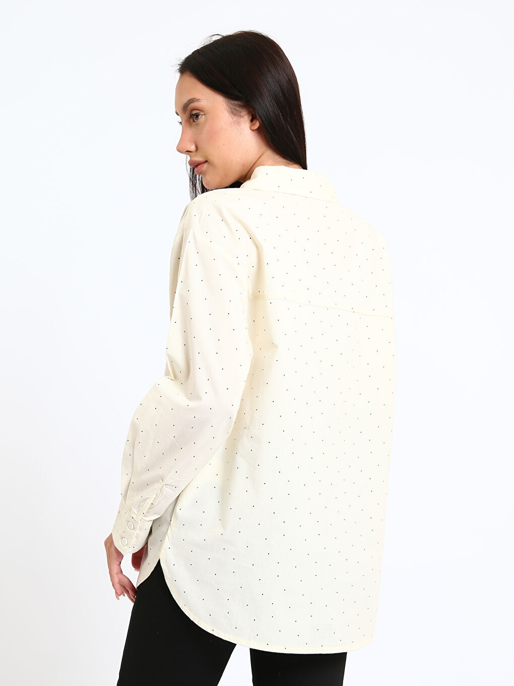 Polka Dot Oversize Women's Shirt-4