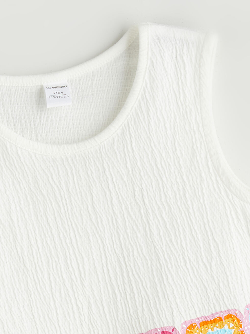 Beyaz Bisiklet Yaka Çiçekli Kız Çocuk Bluz-2