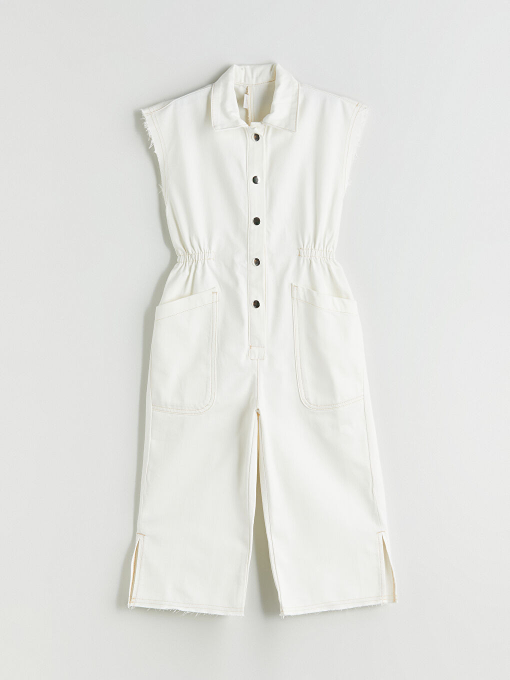 Beyaz Gömlek Yaka Kız Çocuk Tulum