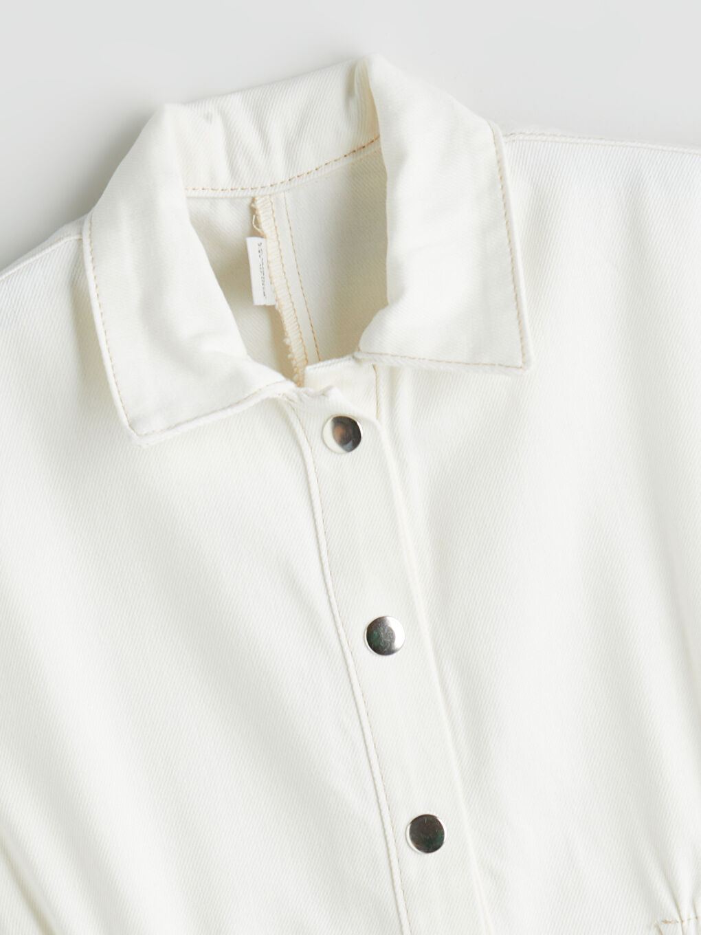 Beyaz Gömlek Yaka Kız Çocuk Tulum-1