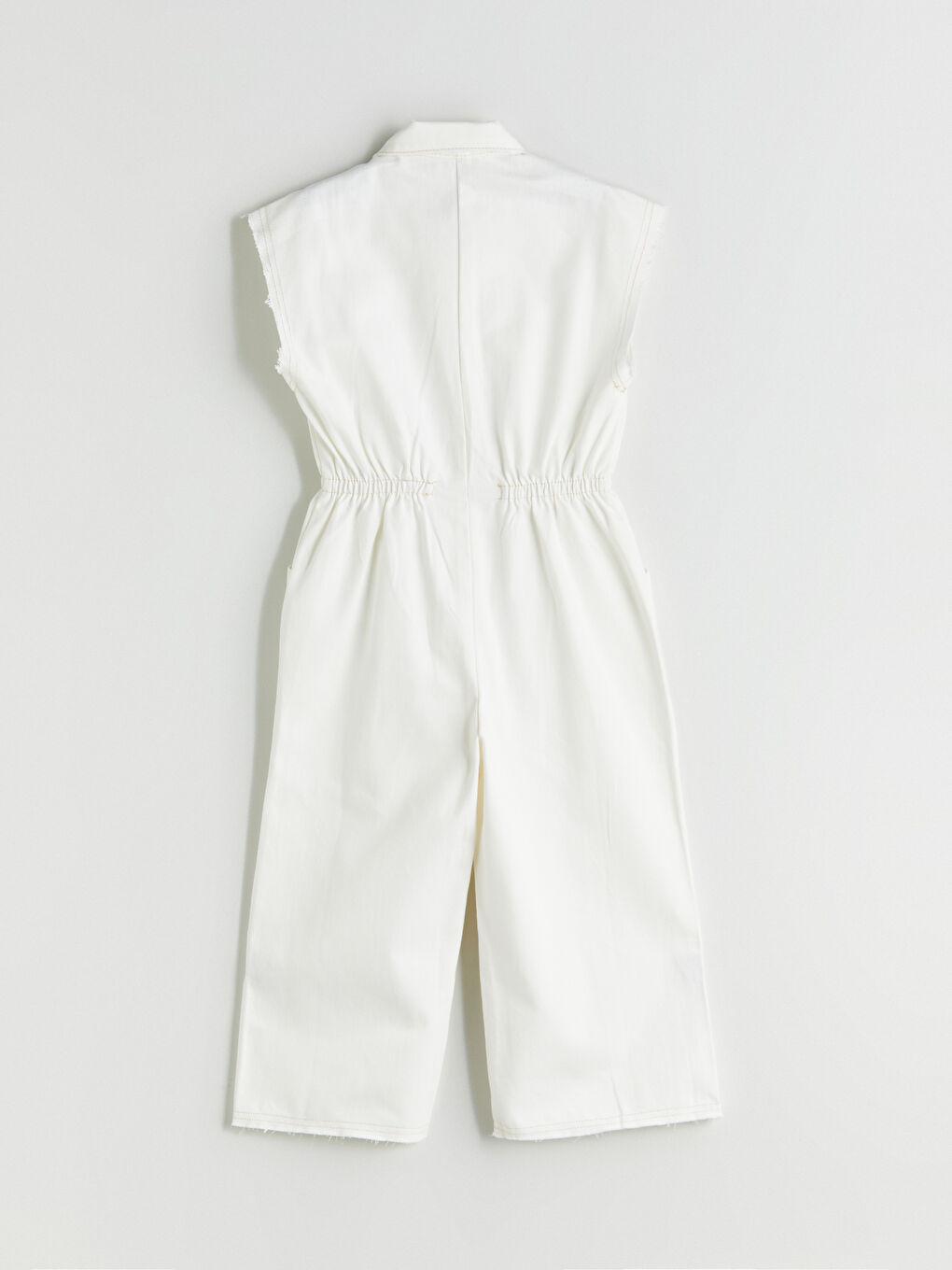 Beyaz Gömlek Yaka Kız Çocuk Tulum-2