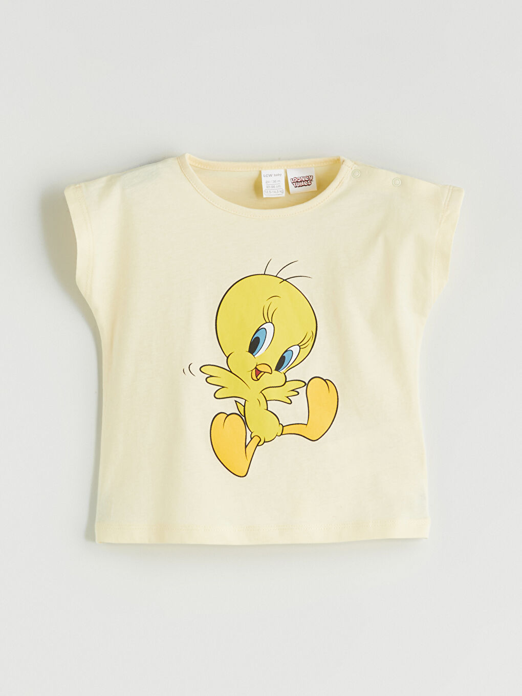 Sarı Tweety Baskılı Kız Bebek Penye Tişört