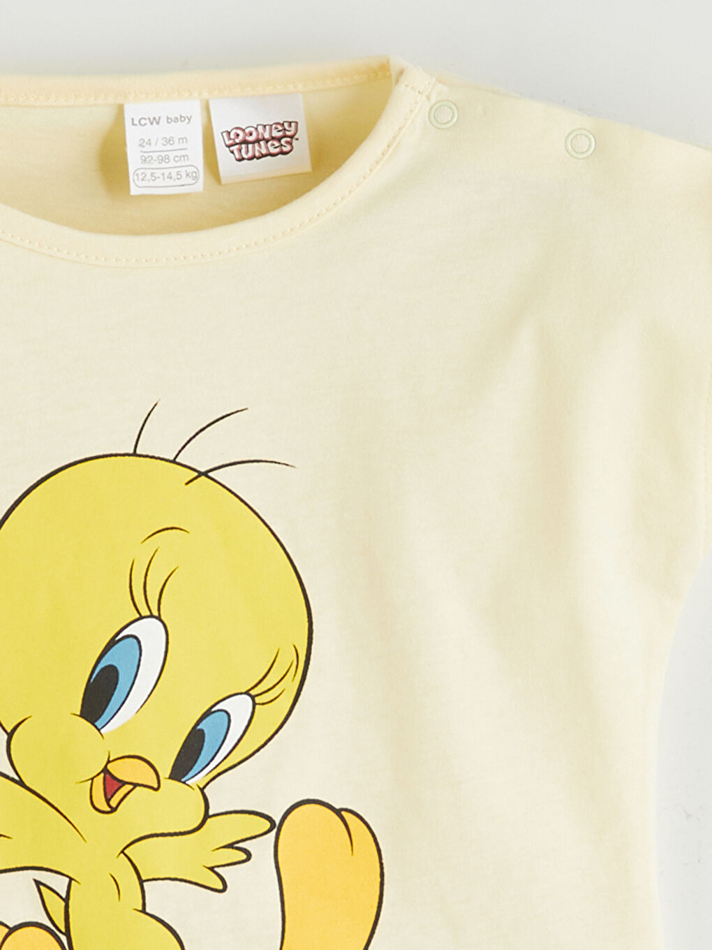 Sarı Tweety Baskılı Kız Bebek Penye Tişört-2