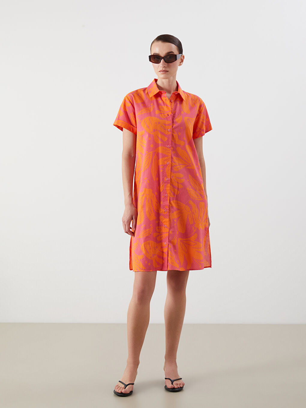 Patterned Shirt Dress -S5RJ20Z8-F9C