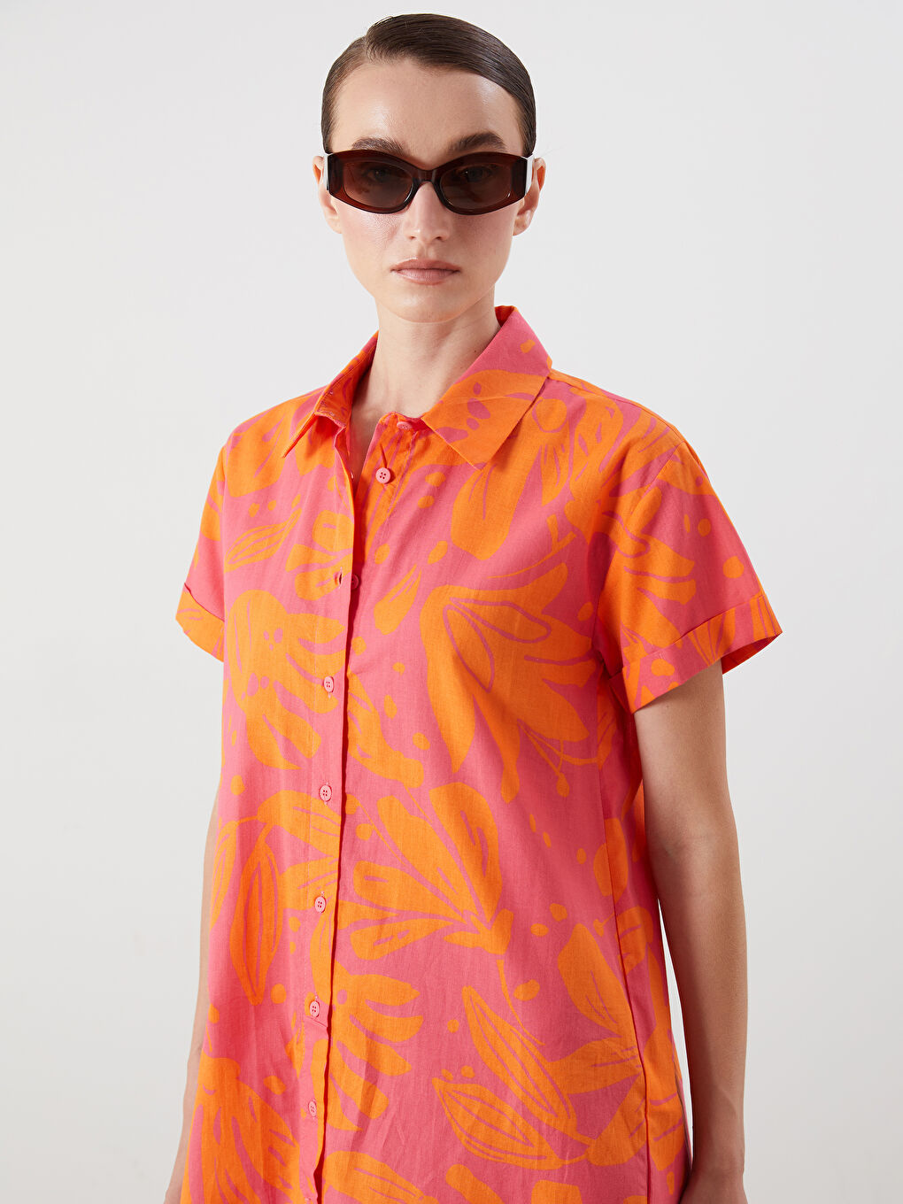 Patterned Shirt Dress -S5RJ20Z8-F9C