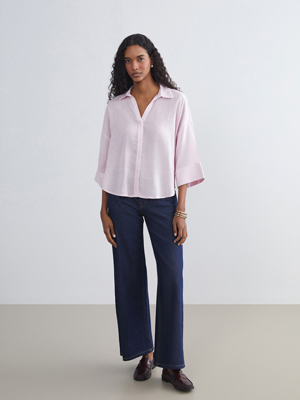 کراس ئۆڤەرسایز تێکەڵەی کەتان بۆ ژنان-1