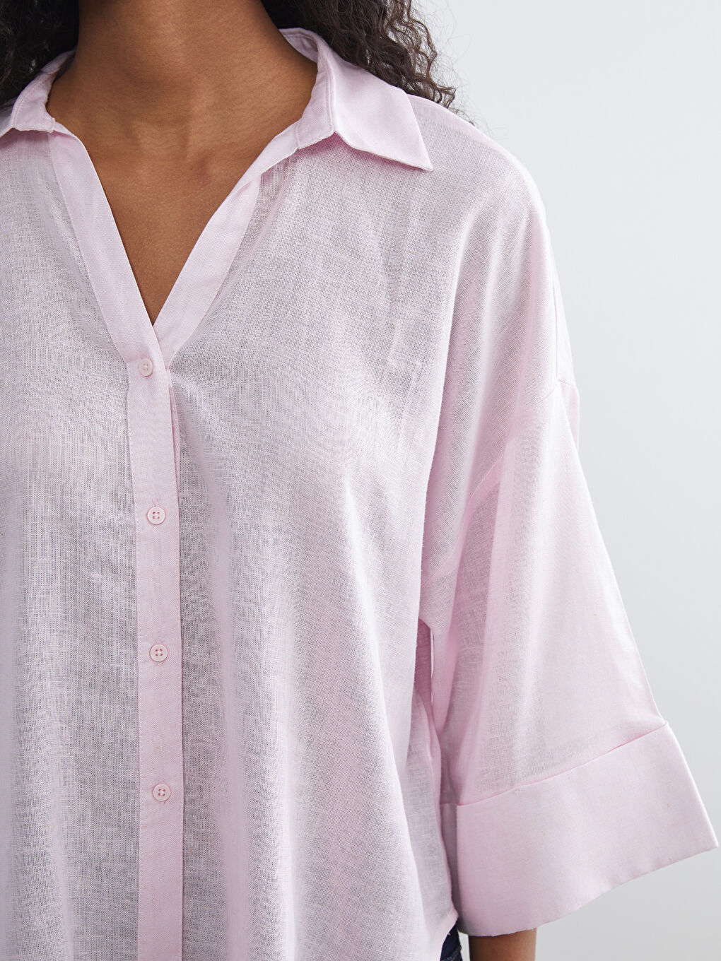 کراس ئۆڤەرسایز تێکەڵەی کەتان بۆ ژنان-2