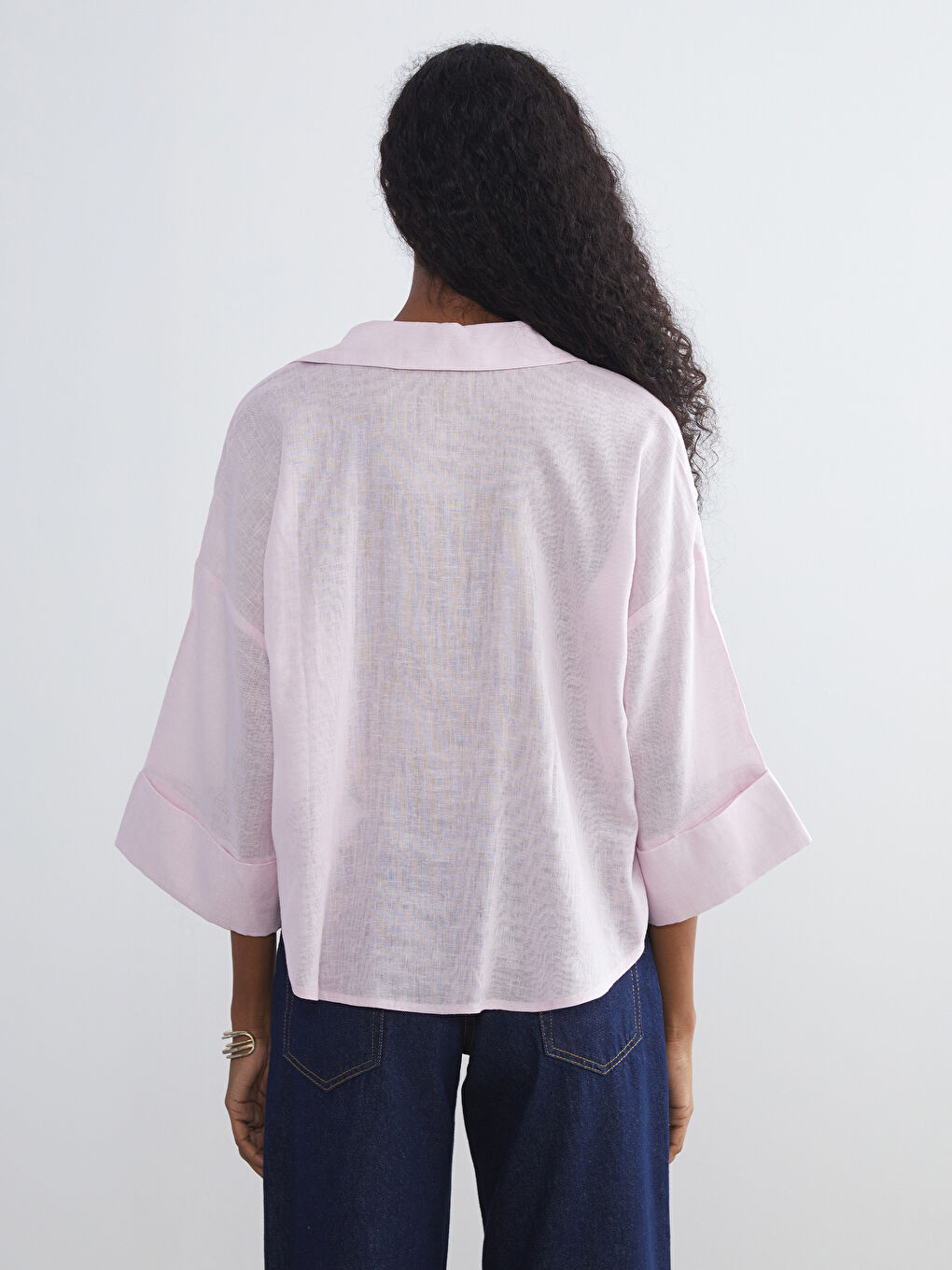 کراس ئۆڤەرسایز تێکەڵەی کەتان بۆ ژنان-3