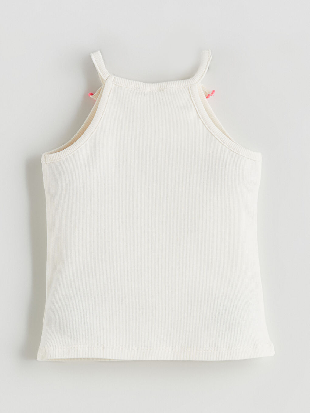 Ekru Halter Yaka Baskılı Kız Çocuk Atlet 2'li-3