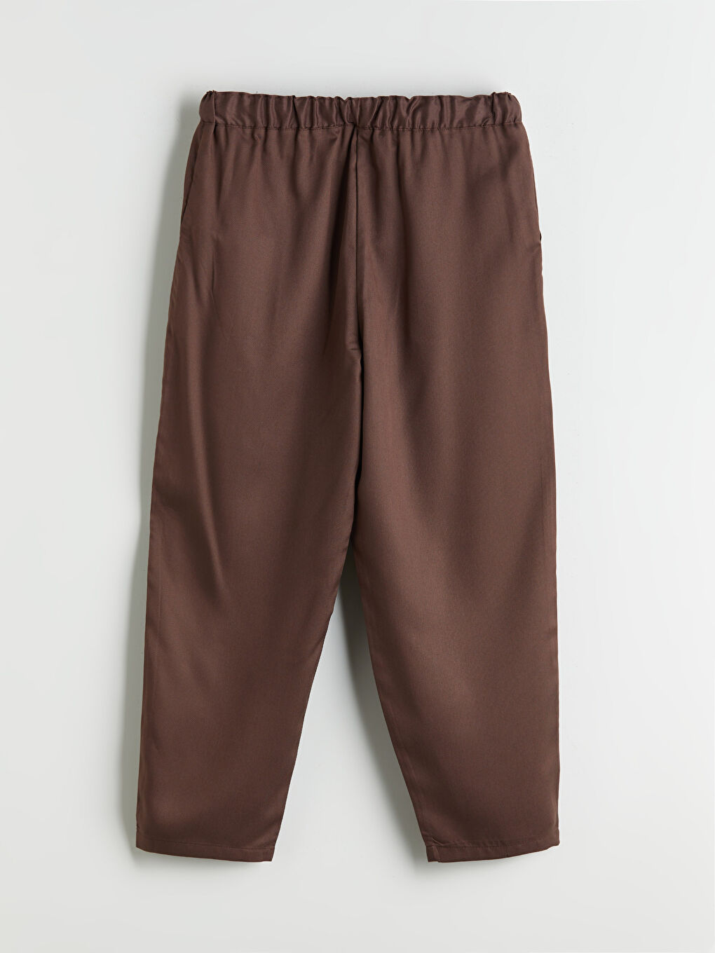 Kahverengi Beli Lastikli Havuç Kesim Kadın Pantolon-5